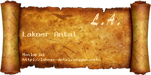 Lakner Antal névjegykártya